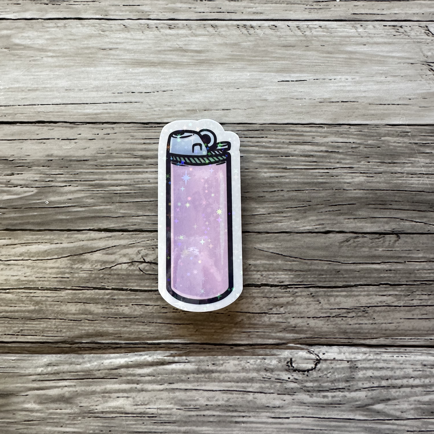 Pink lighter sticker