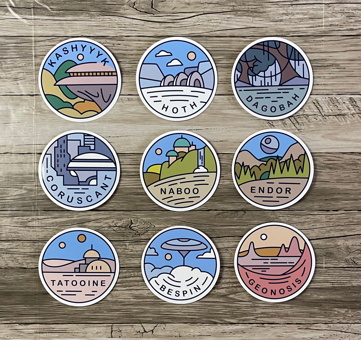 Star wars planets sticker