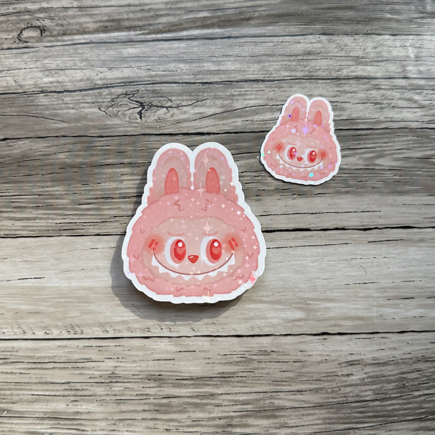 Pink Labubu head sticker