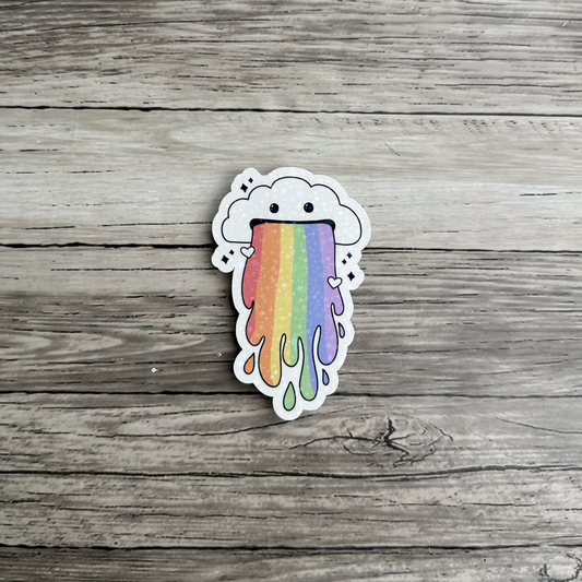 Cloud vomiting rainbows sticker