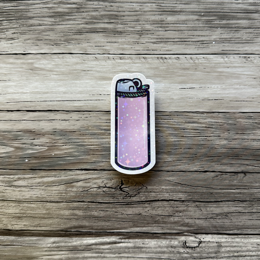 Pink lighter sticker