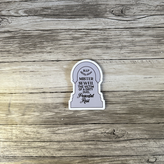 Haunted Mansion, RIP Mister Seweil sticker