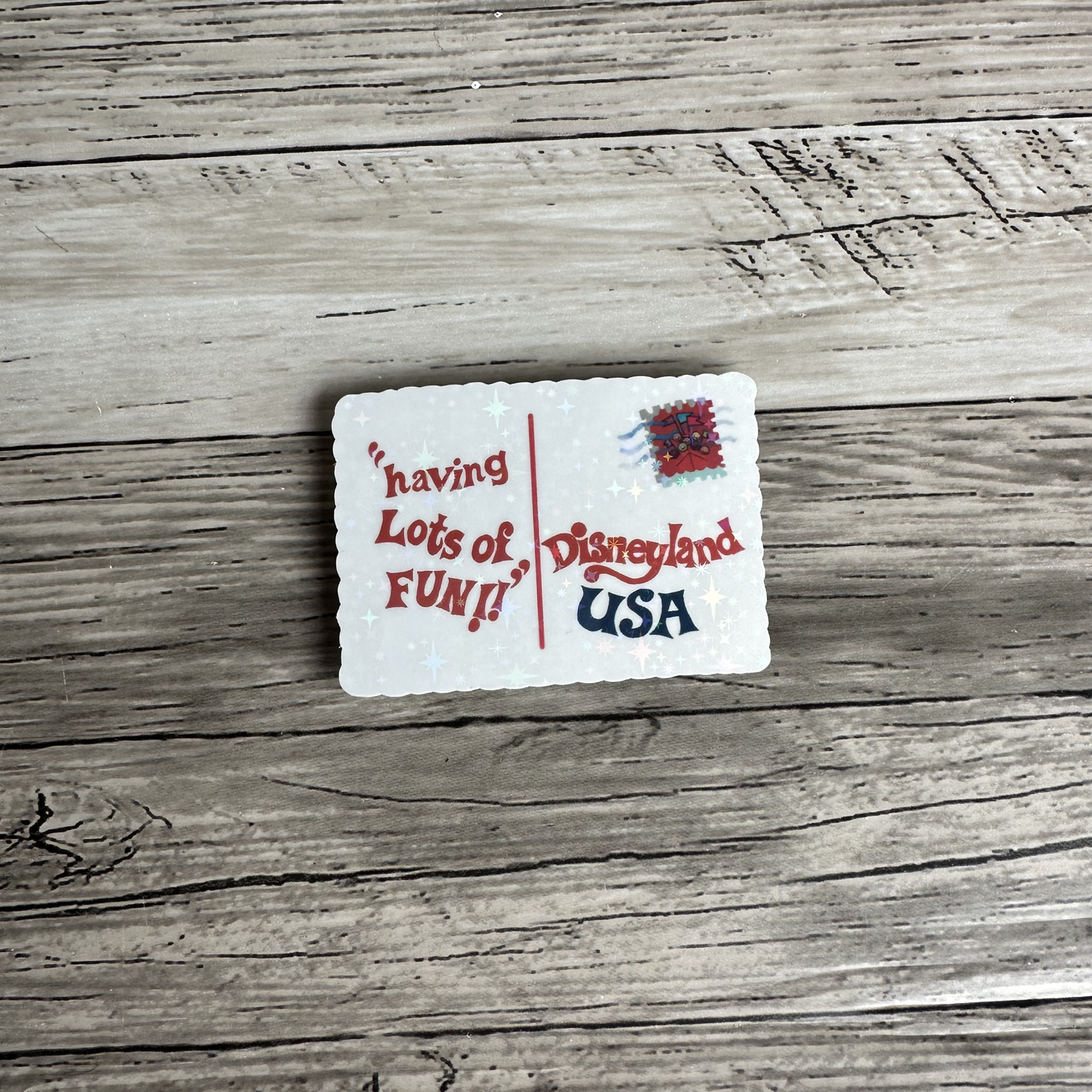 Small world postcard sticker