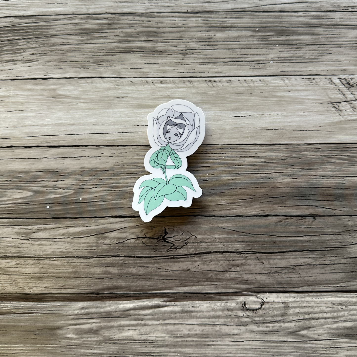 Rose flower sticker, Alice in wonderland
