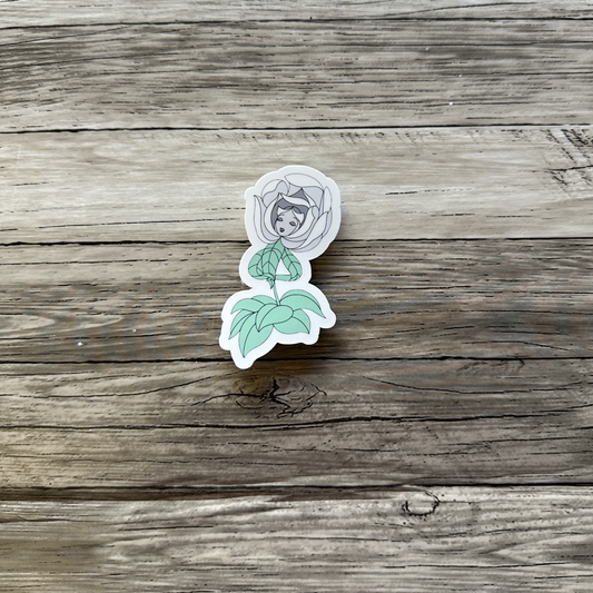 Rose flower sticker, Alice in wonderland