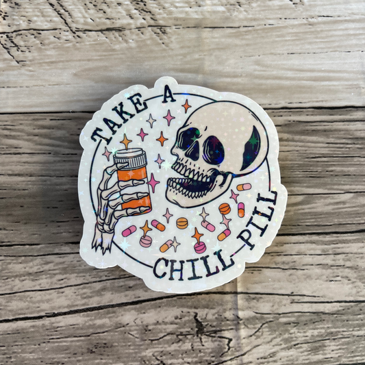 Take a chill pill sticker | Skeletons