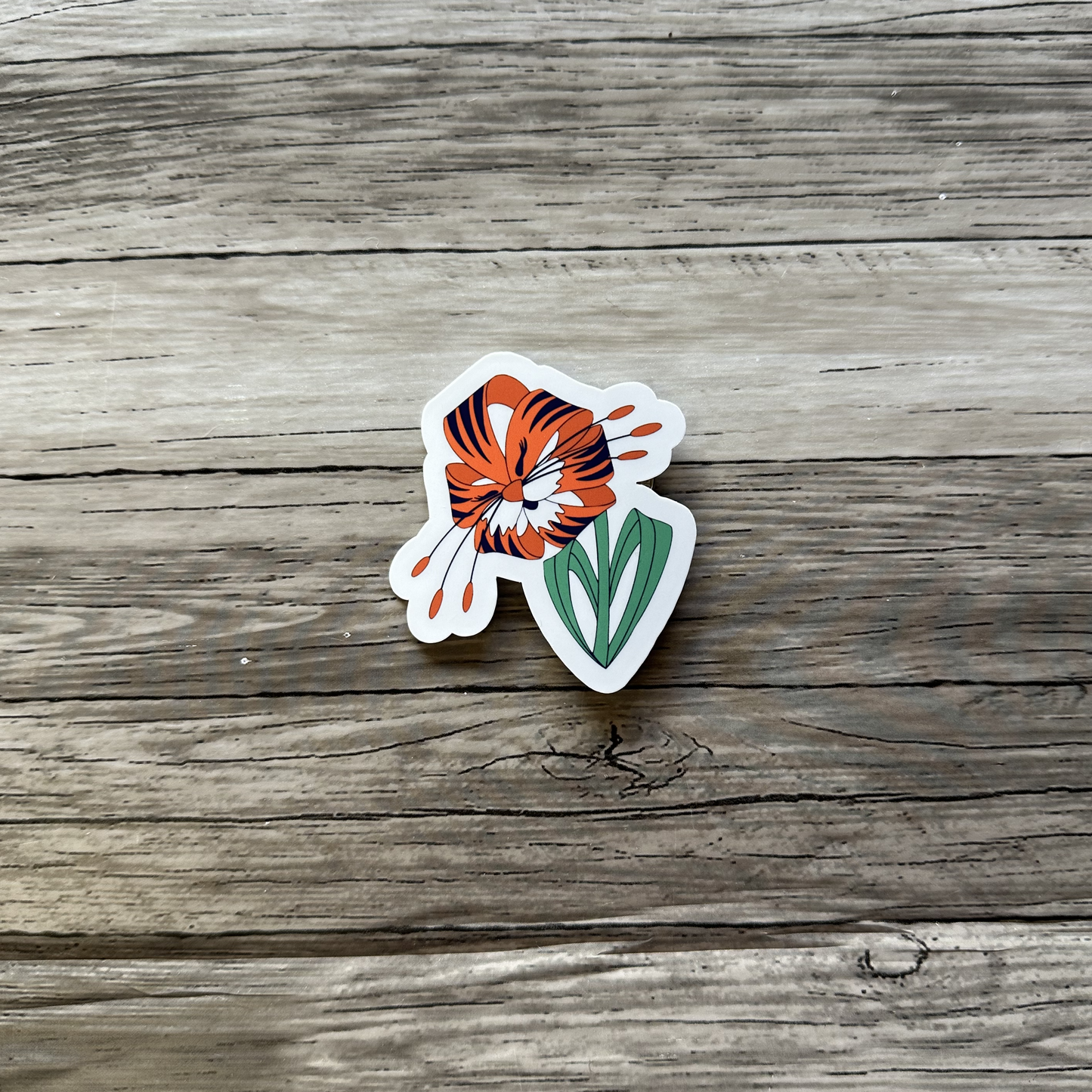 Tiger Lily flower sticker, Alice in wonderland