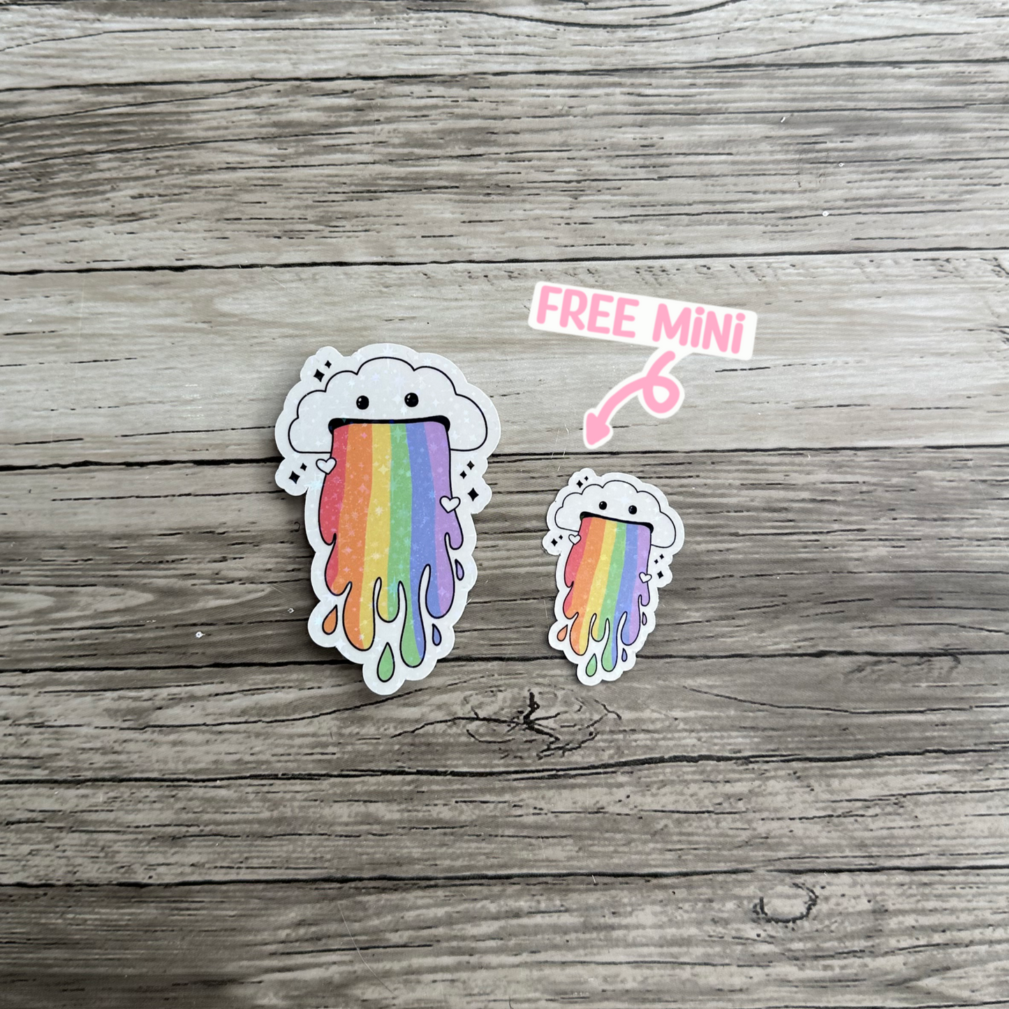 Cloud vomiting rainbows sticker