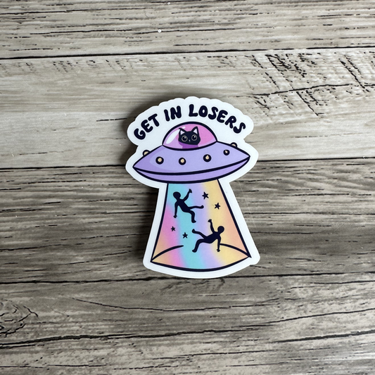 Get in losers sticker | Black cat | Aliens