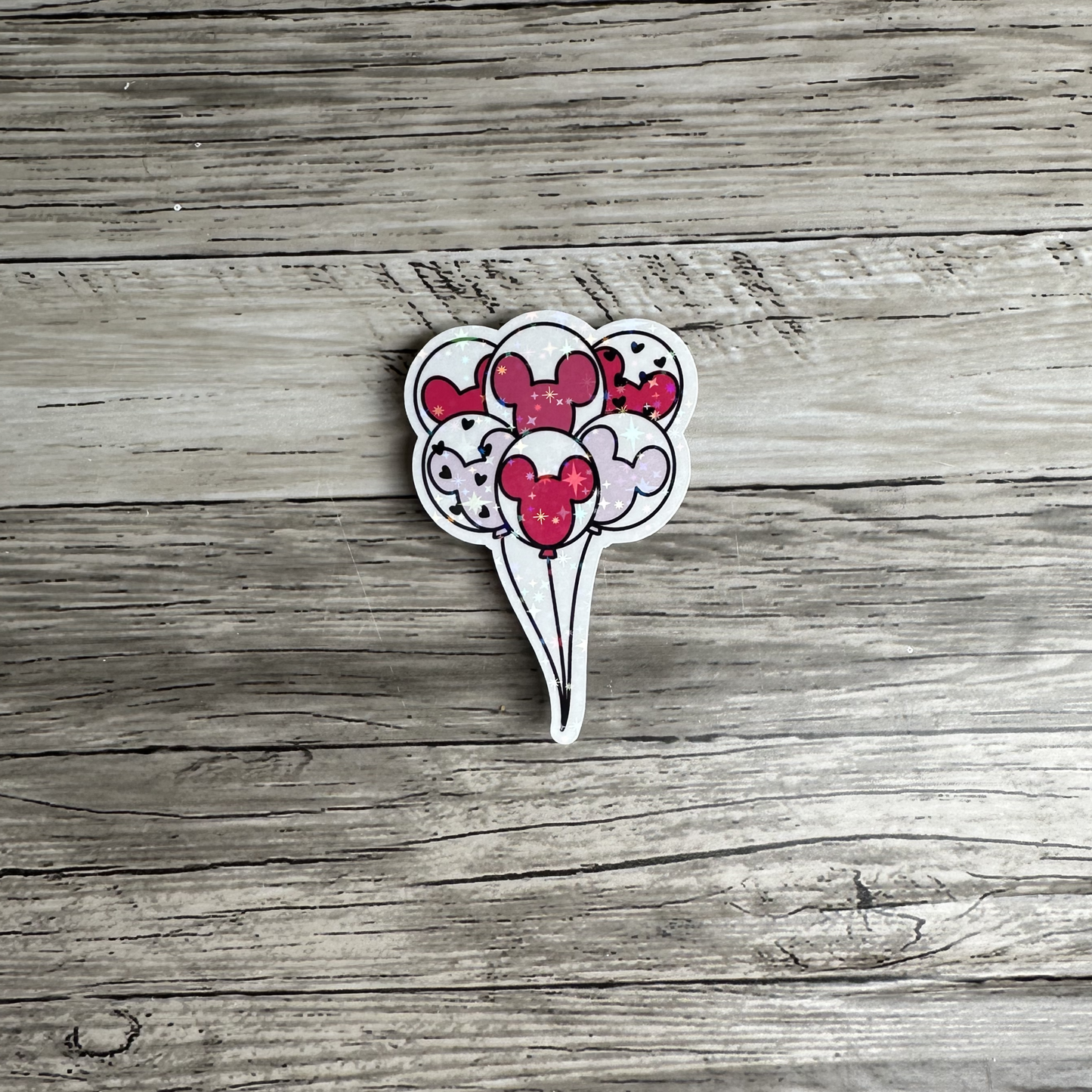 Disney Balloons sticker | Disneyland summer | Pink and Red