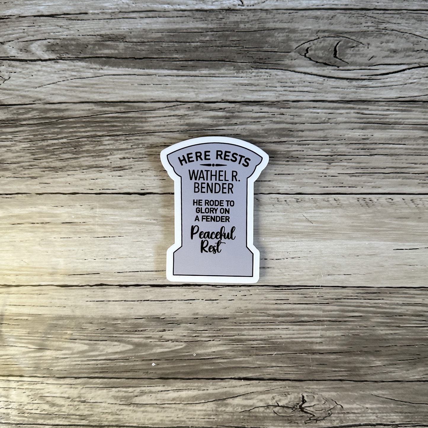 Haunted Mansion, Here rests Wathel R. Bender sticker