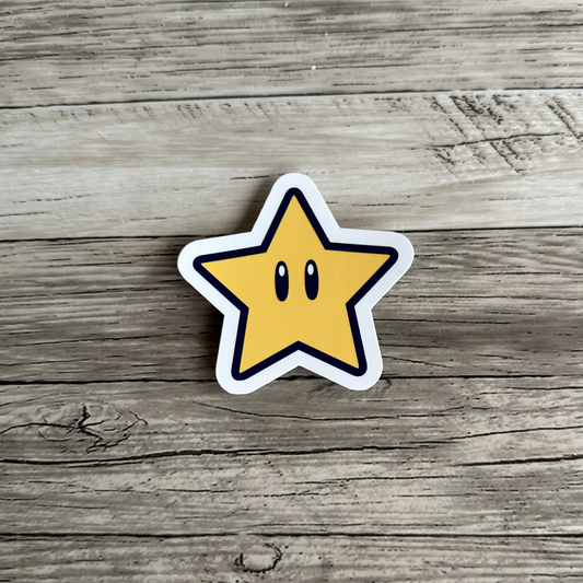 Mario star sticker