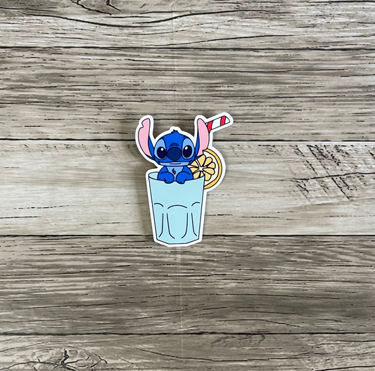 Stitch in a cup with lemon sticker | Disneyland summer