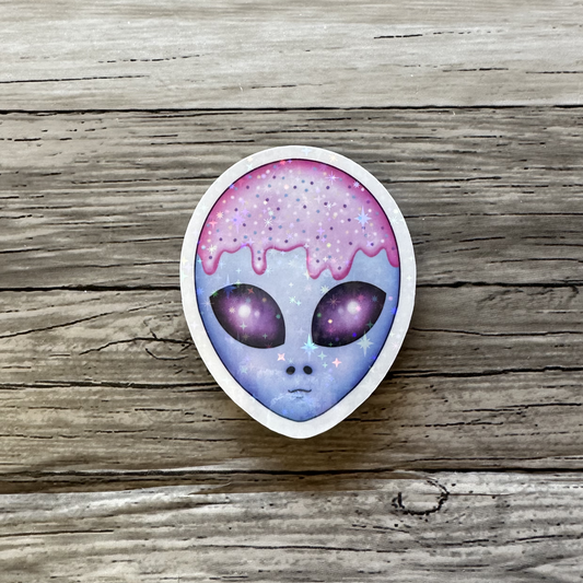 Alien with frosting sticker | Space