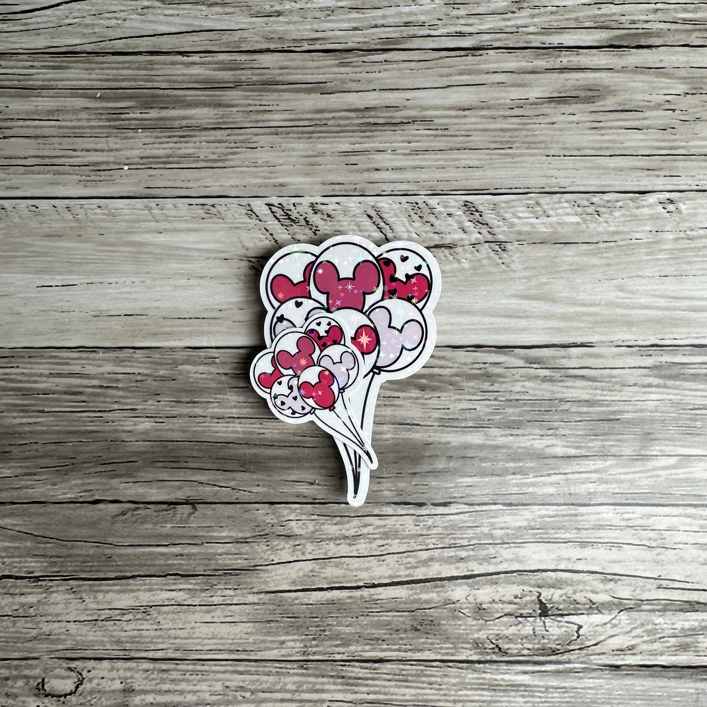 Disney Balloons sticker | Disneyland summer | Pink and Red