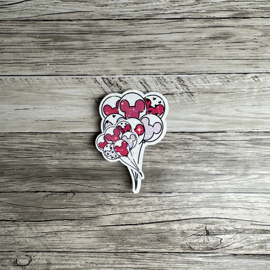 Disney Balloons sticker | Disneyland summer | Pink and Red