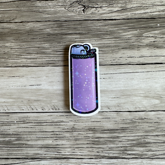 Purple lighter sticker