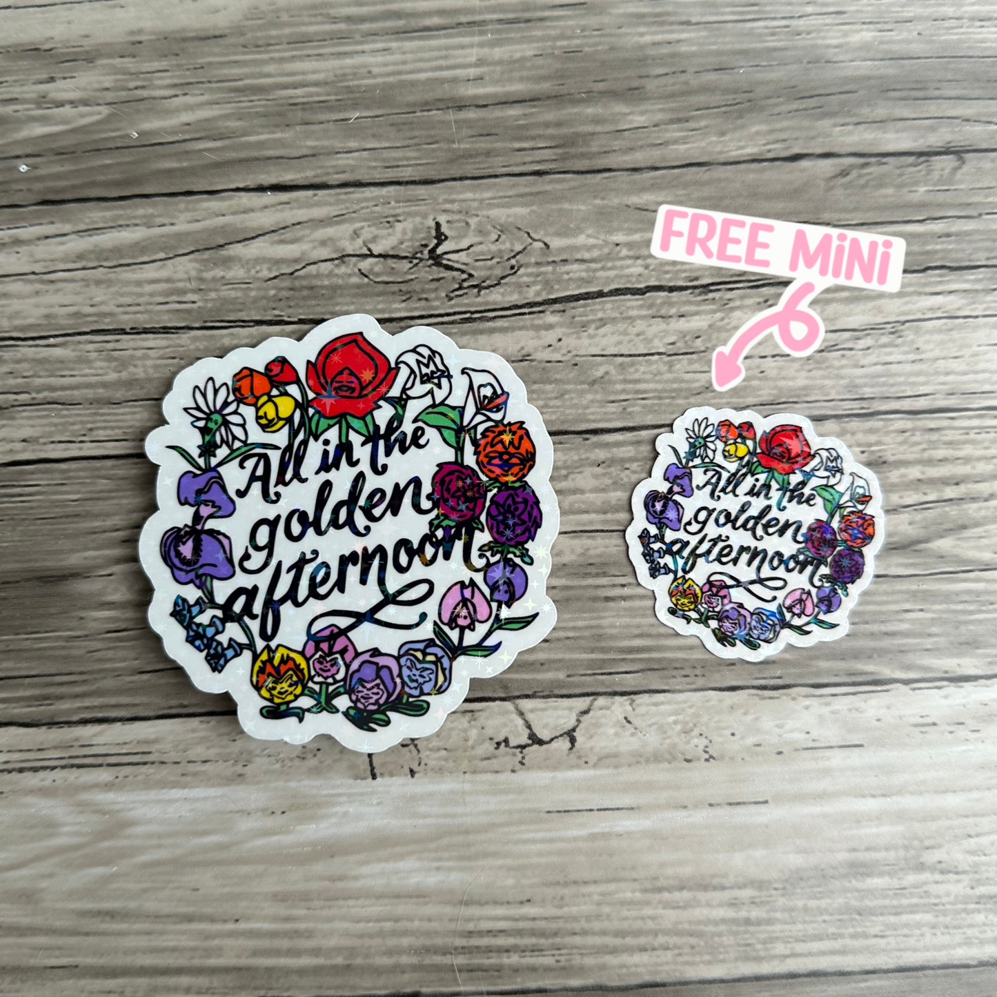 All in the golden afternoon sticker