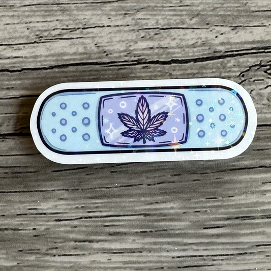 Blue weed band aid sticker | weed | stoner