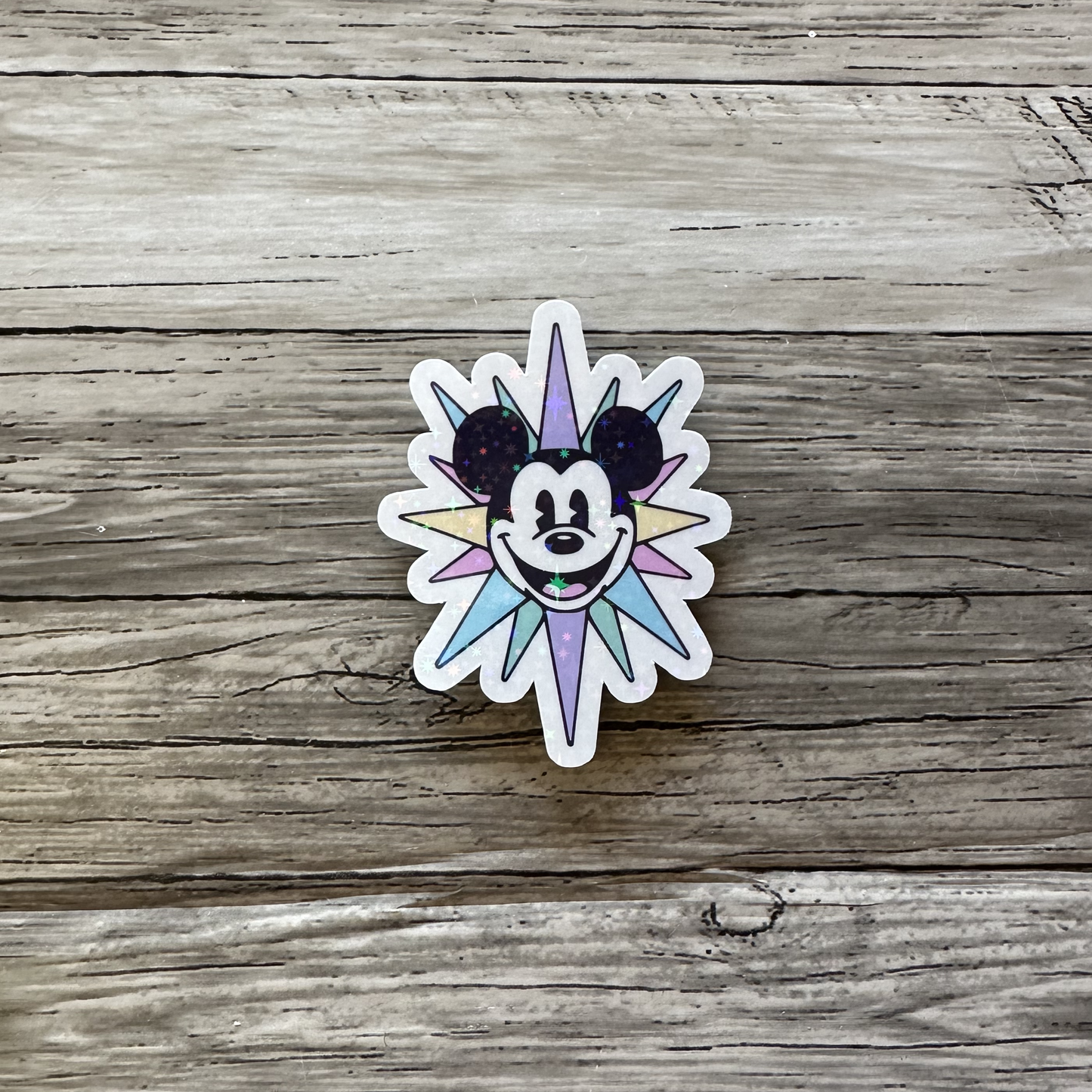 Mickey wheel sticker, Pastel pink, yellow, green, blue, purple