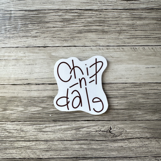 Chip and Dale autograph sticker