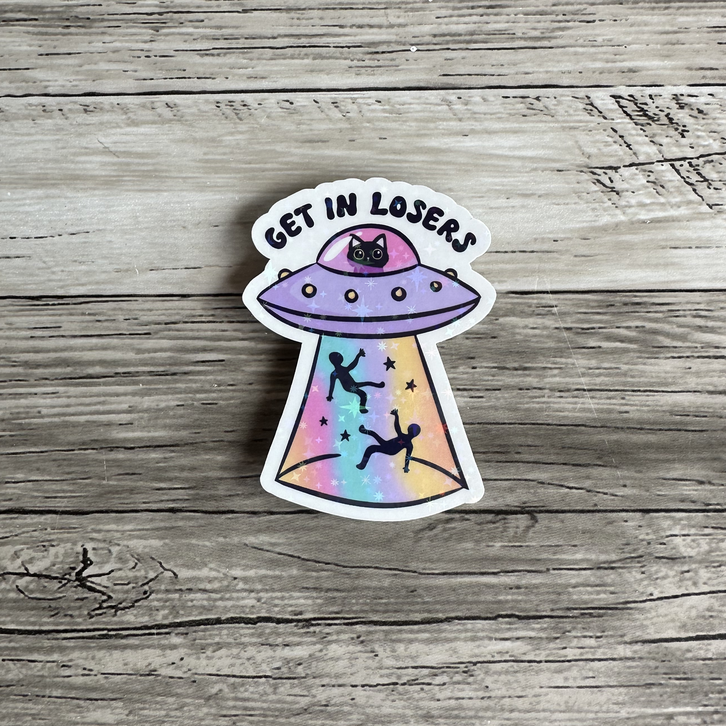 Get in losers sticker | Black cat | Aliens