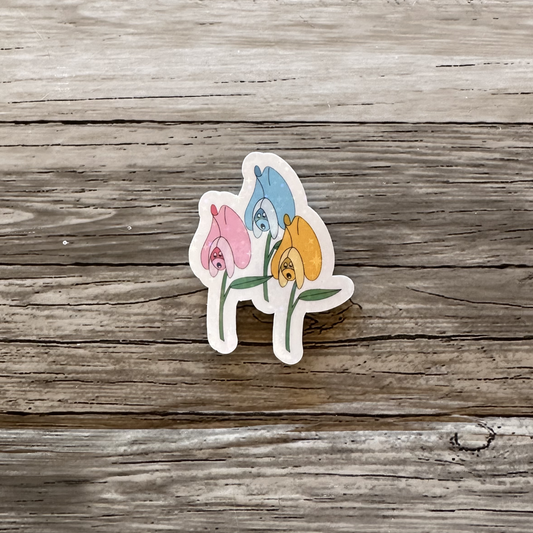 Sweet Peas flower sticker, Alice in wonderland