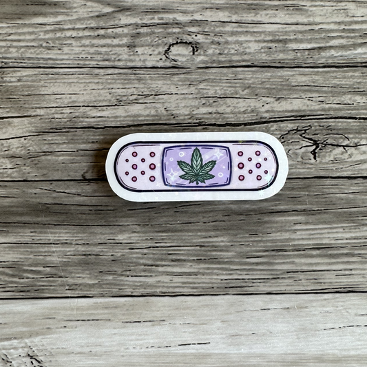Pink weed band aid sticker | weed | stoner