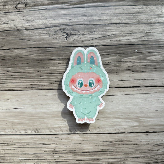 Teal Labubu sticker