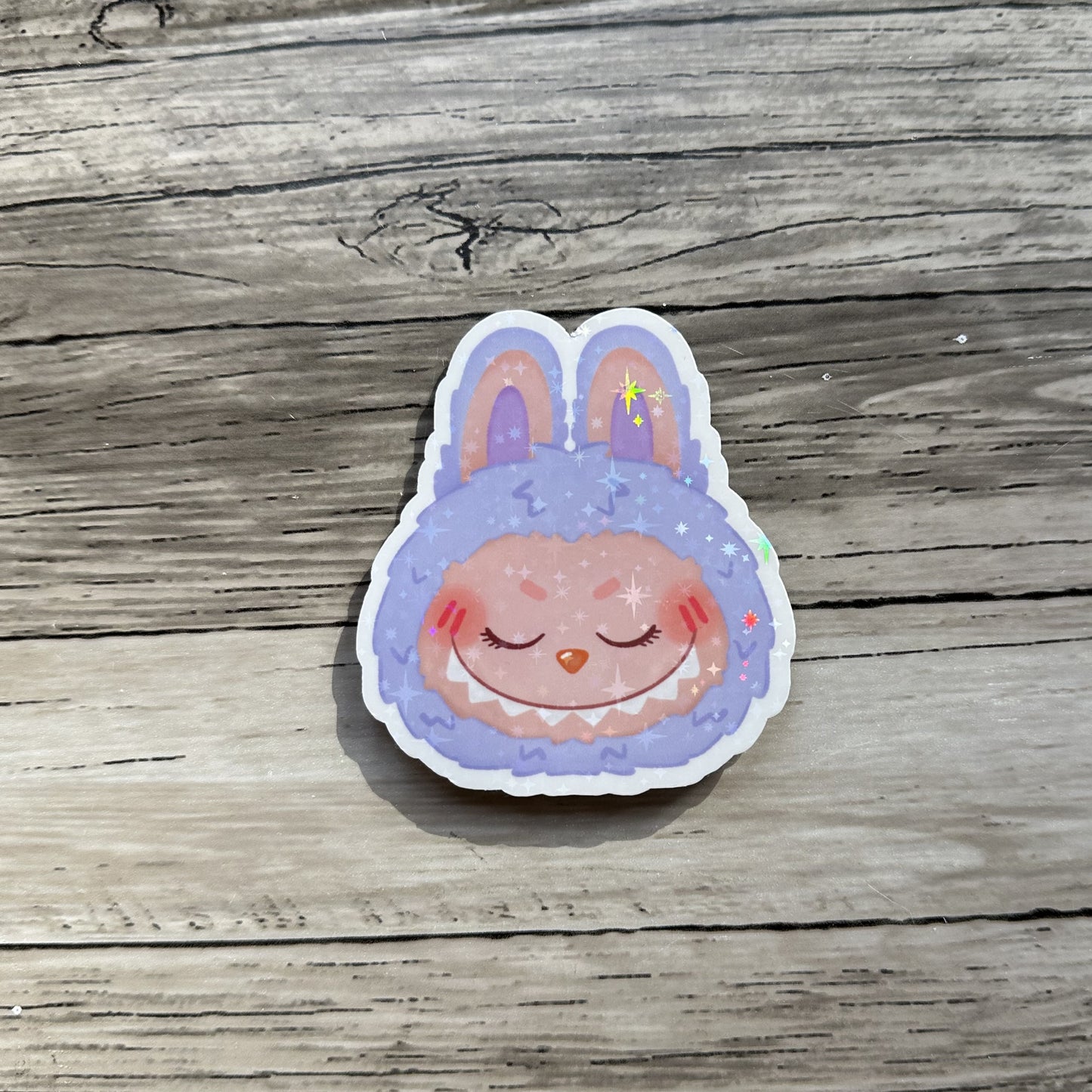 Lavender Labubu head sticker