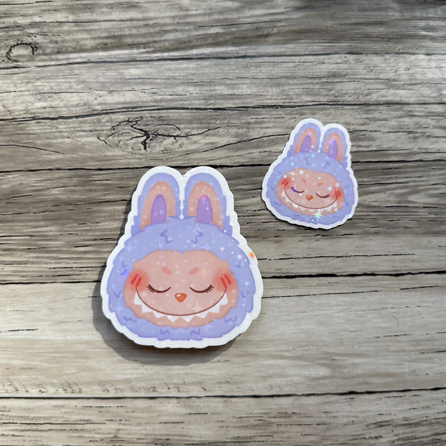 Lavender Labubu head sticker
