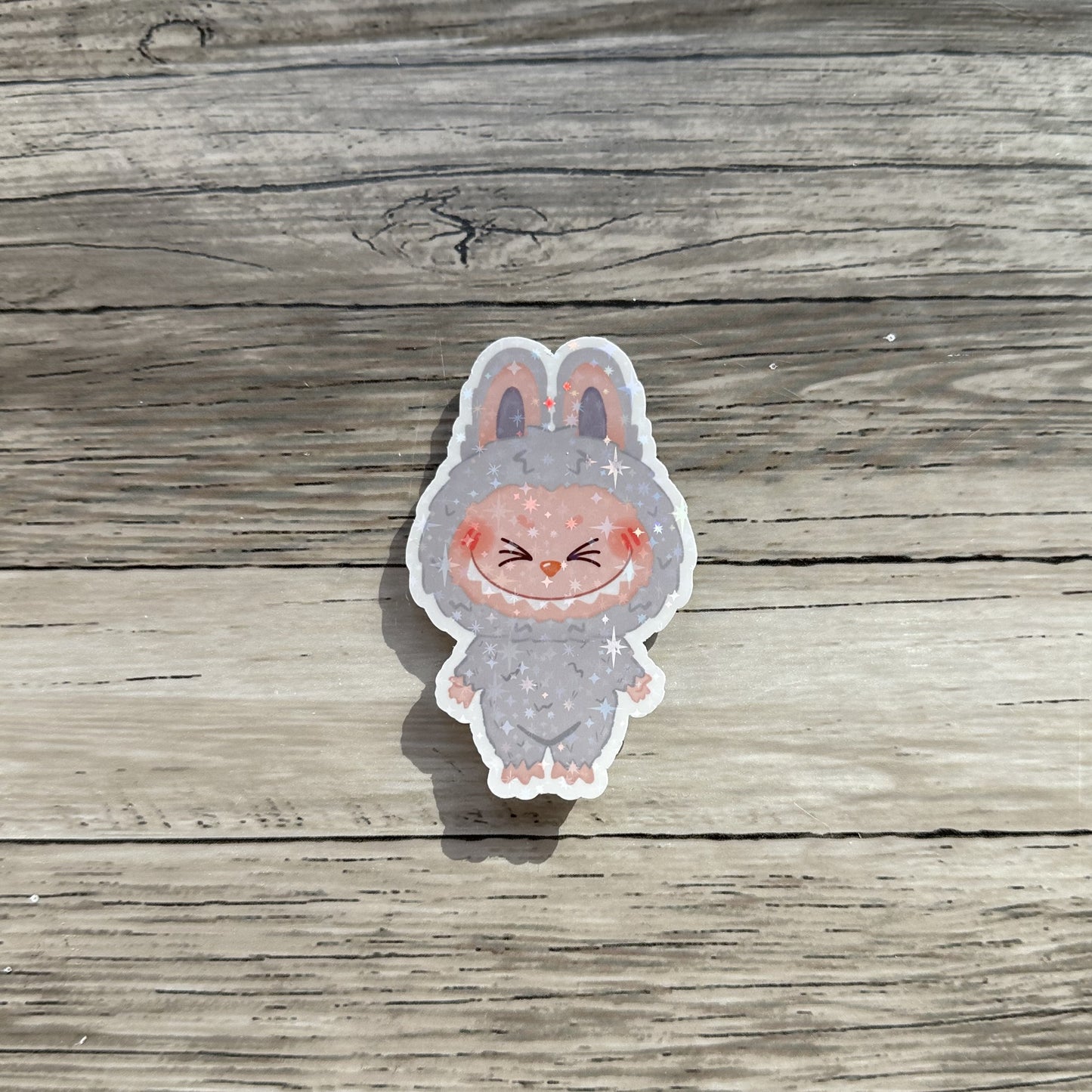Grey Labubu sticker