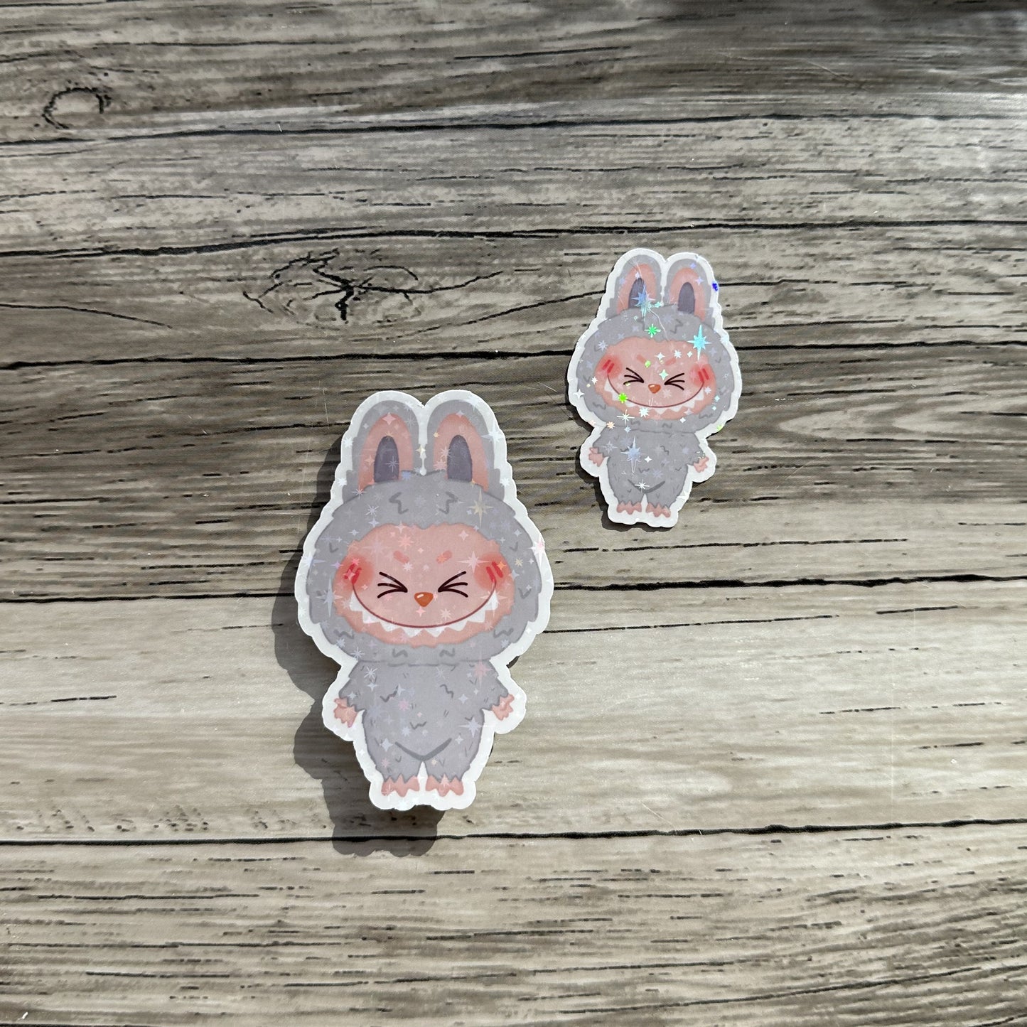 Grey Labubu sticker