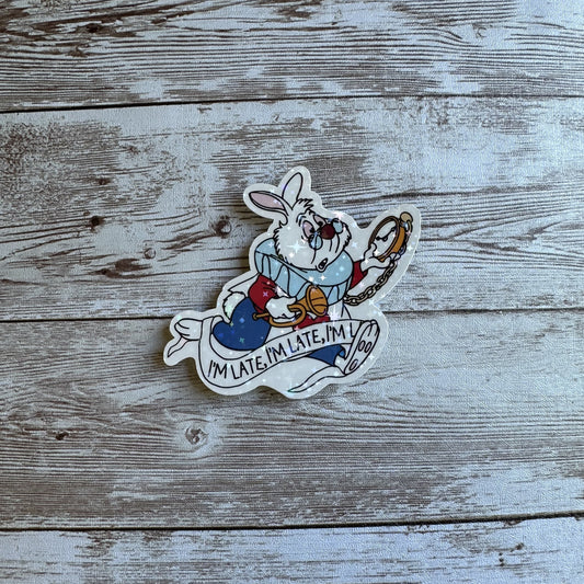 White rabbit sticker | Alice in wonderland