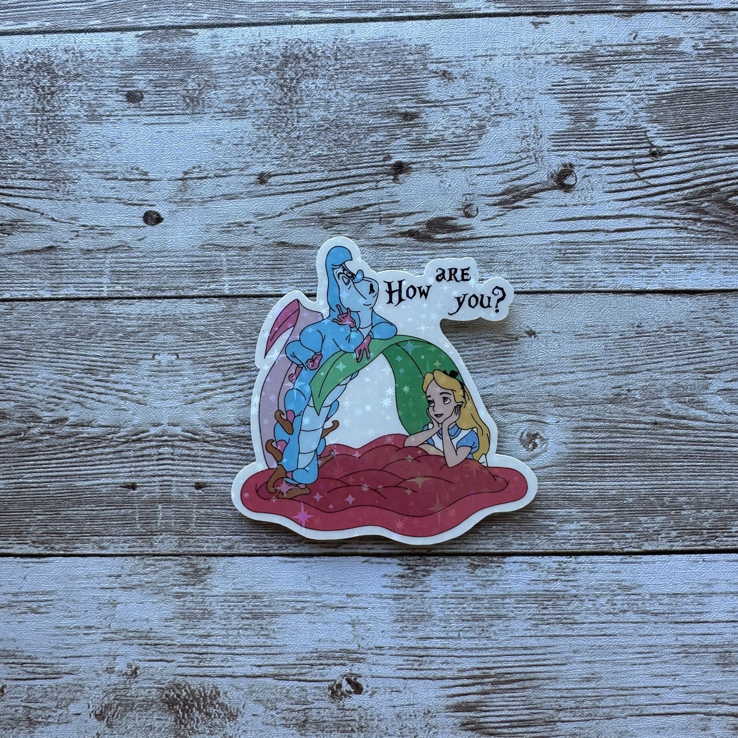Caterpillar how are you? sticker | Alice in wonderland
